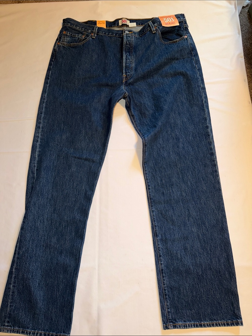 Levi's NWT Men's Big & Tall Cotton Original Fit  Straight Leg Button Fly 44 x 36